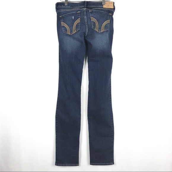 Hollister Distress Straight Jeans Size 3L Blue - Picture 4 of 7